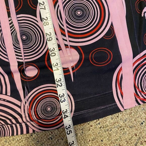 Vintage Daniel Benjamin USA Dress Sz 3X Pink Black VNeck High Elastic Waist Boho - Picture 3 of 10